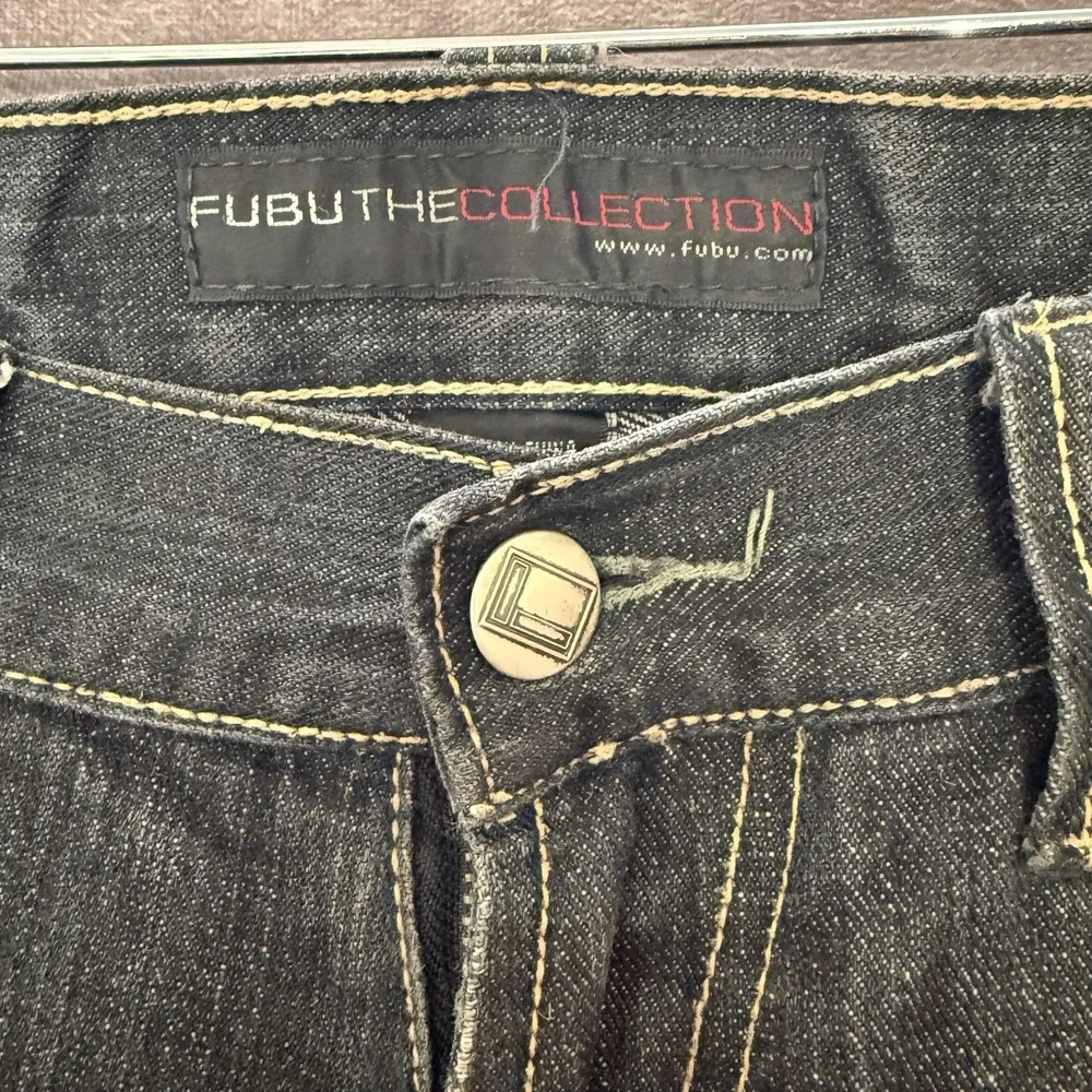 Vintage Y2K Fubu‎ The Collection Baggy Wide Leg Skater Jeans Men Size 34x32